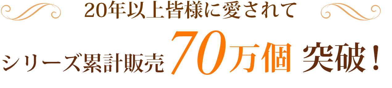 20年以上皆様に愛されてシリーズ累計販売70万個突破！